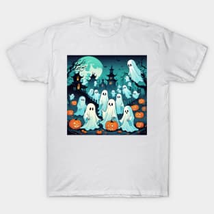 Halloween Ghosts in the Haunted Graveyard T-Shirt